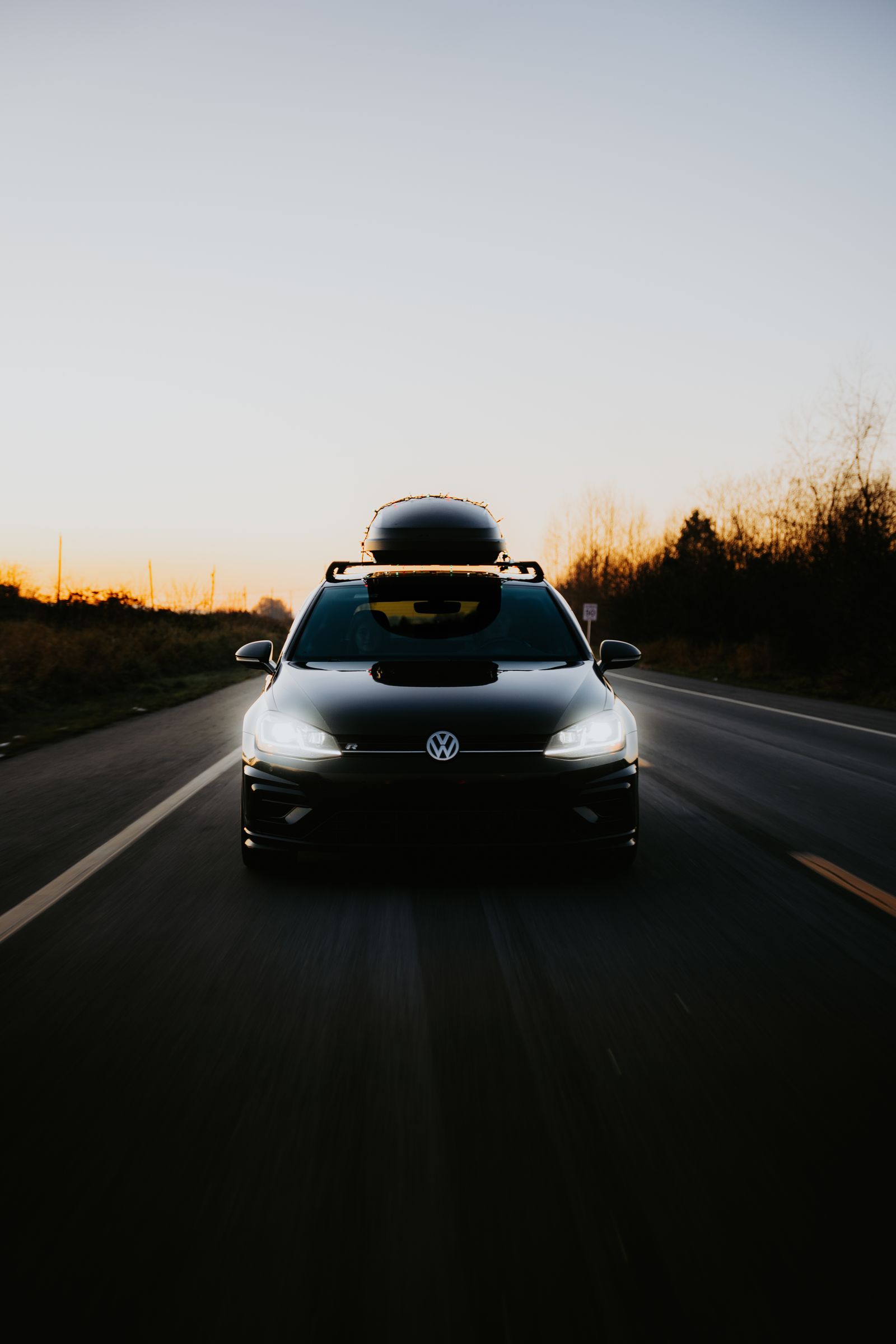Car being driven on the open road